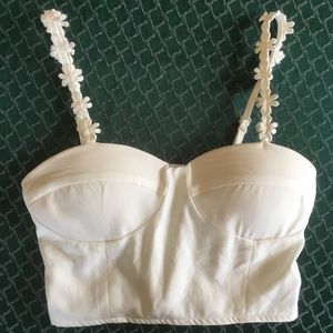 White Flower-Strap Bustier